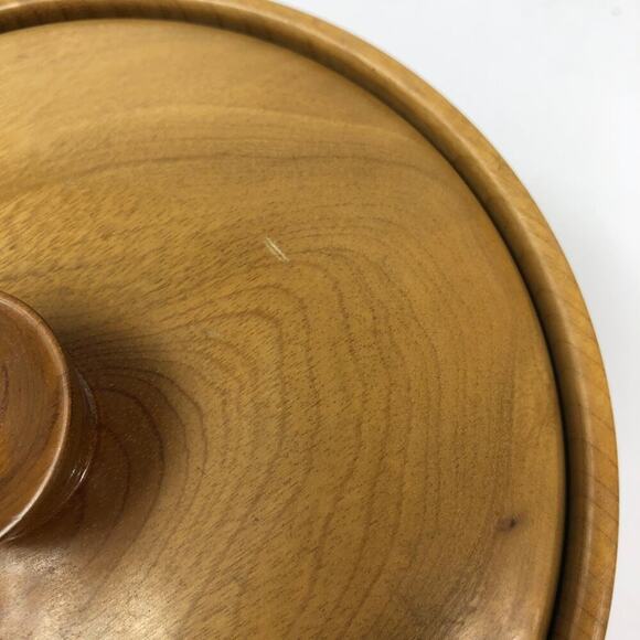 Vintage Myrtlewood Oregon Coos Bay MCM Compote Pedestal bowl w/ Lid - Picture 7 of 8